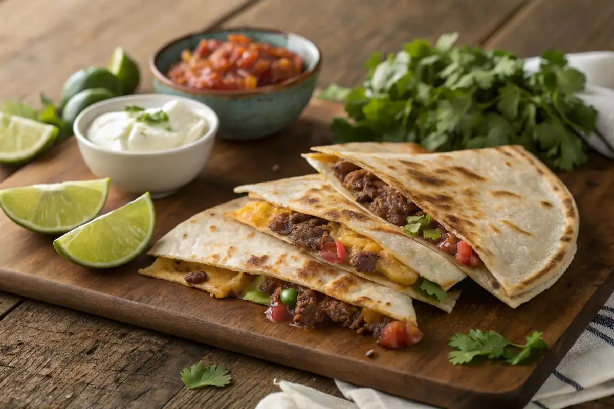 Taco Quesadilla: The Cheesy, Flavor-Packed Meal You’ll Love 5 Delicious taco quesadilla recipe with melted cheese and crispy tortillas, perfect for a quick and flavorful Tex-Mex meal.
