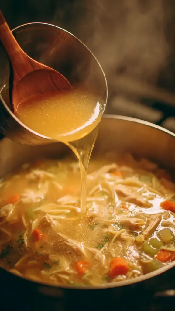 How to Make Chicken Broth with Bouillon Cubes 7 Using chicken broth made with bouillon cubes in homemade soup