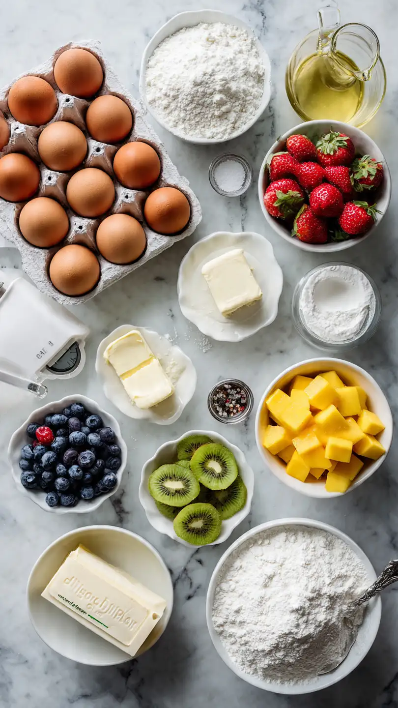 cheese, fresh berries, and vanilla